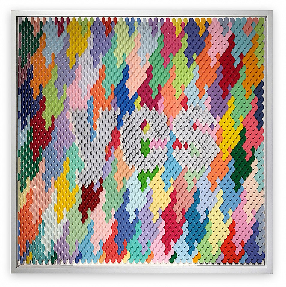 Peter Combe, Navy Yes (Sold)
Hand-punched paint chips on archival board, 33 x 33 in.