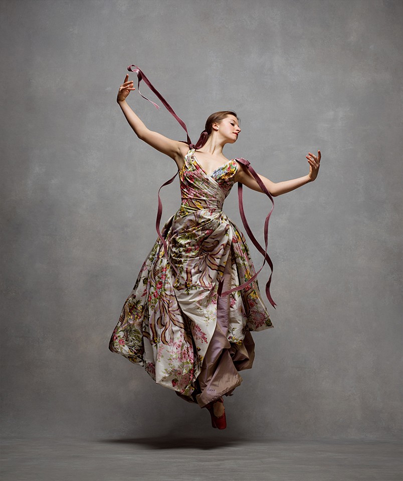 Ken Browar &amp; Deborah Ory, Indiana Woodward
Archival pigment print on fiber paper, 24 x 20 in.
Soloist, New York City Ballet, dress by Maggie Norris