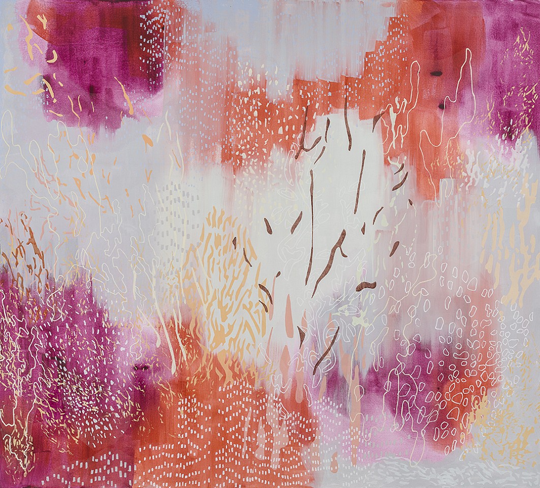 Laura Fayer, Miracle Spring
Acrylic & Japanese paper on canvas, 54 x 60 in.