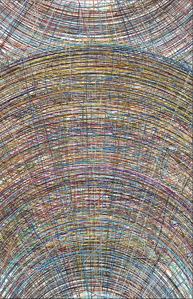 Henry Mandell, Astrolabe 9B
UV polymer on canvas, 100 x 62 in.