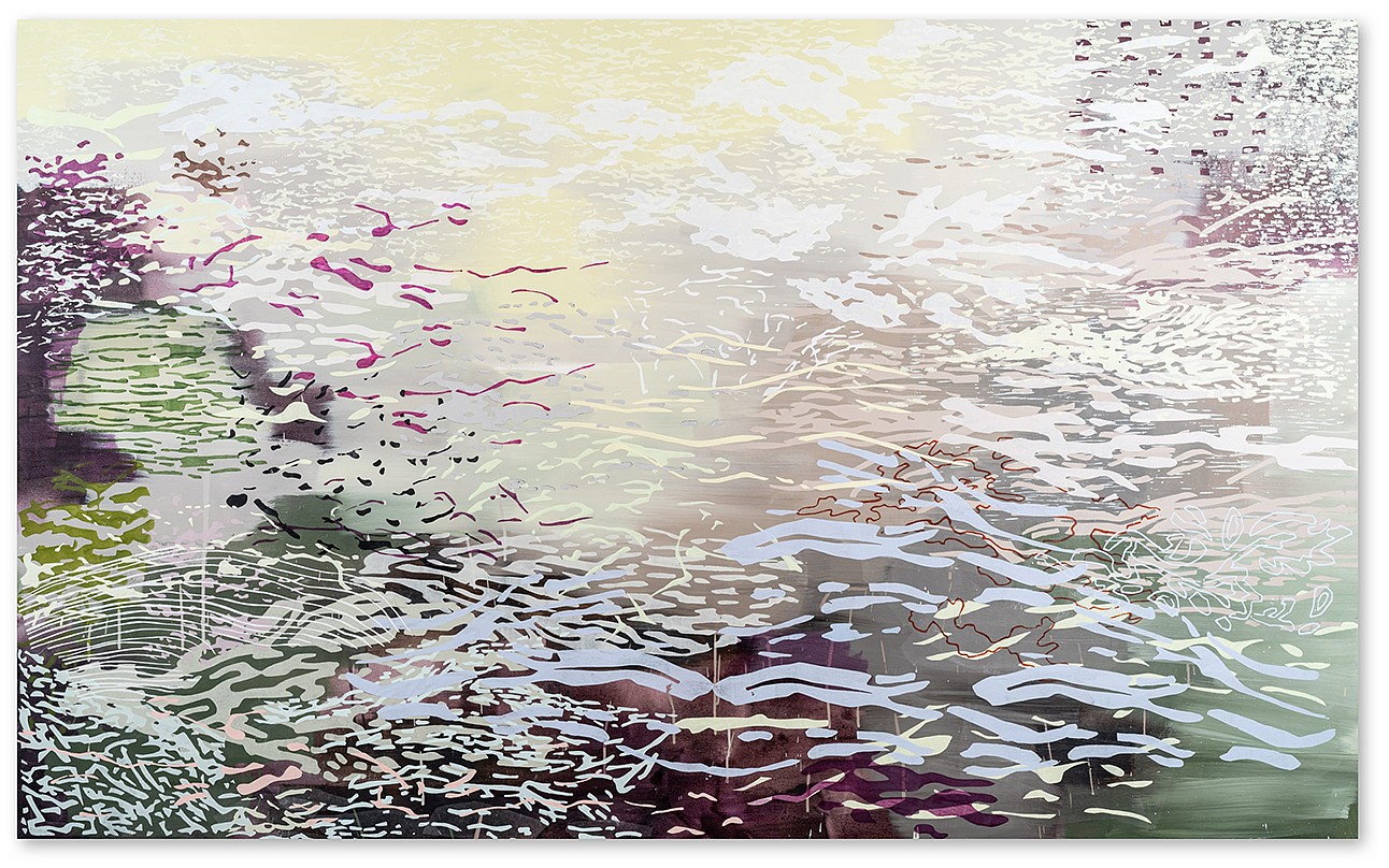 Laura Fayer, Dream Tide (Sold)
Acrylic & Japanese paper on canvas, 48 x 78 in.
