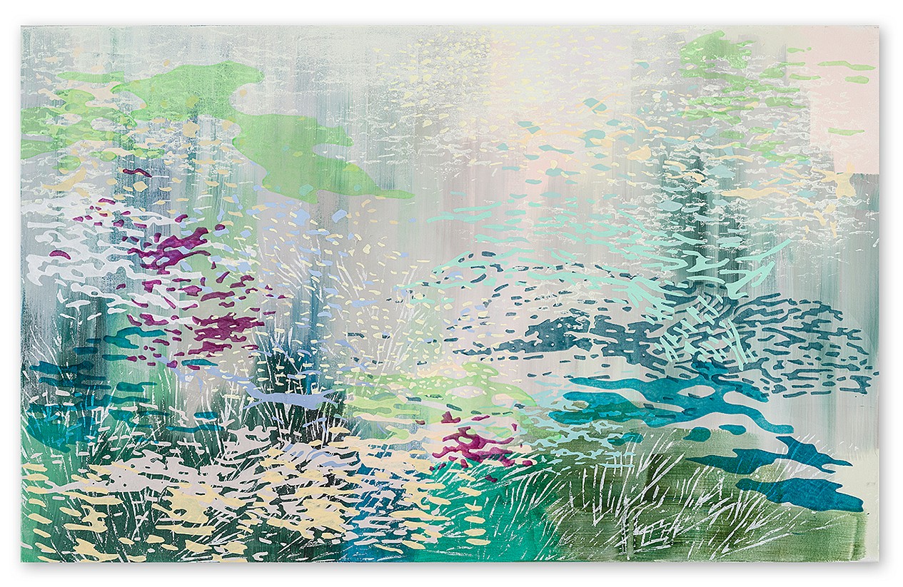 Laura Fayer, Wild Land 101 (Sold)
Acrylic & Japanese paper on canvas, 30 x 48 in.