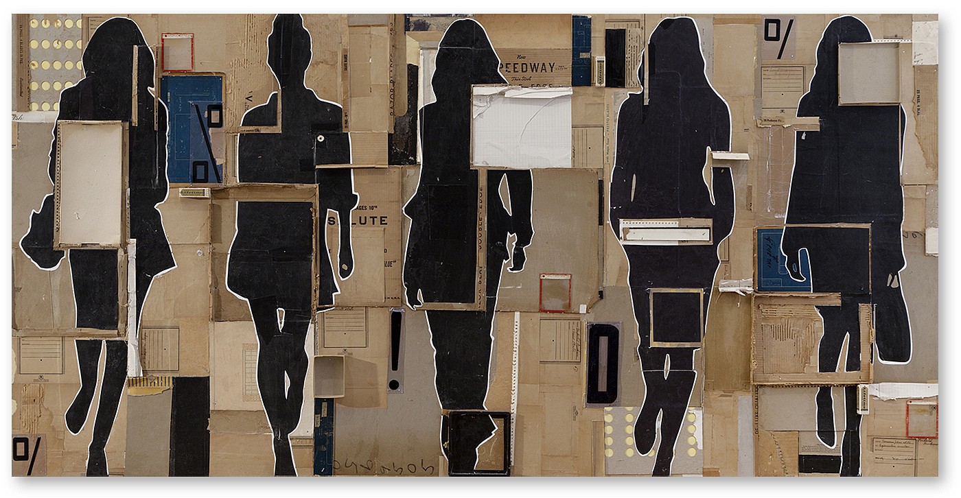 Jane Maxwell, Moving Forward
Mixed media on wood panel, 48 x 96 x 2 1/2 in.