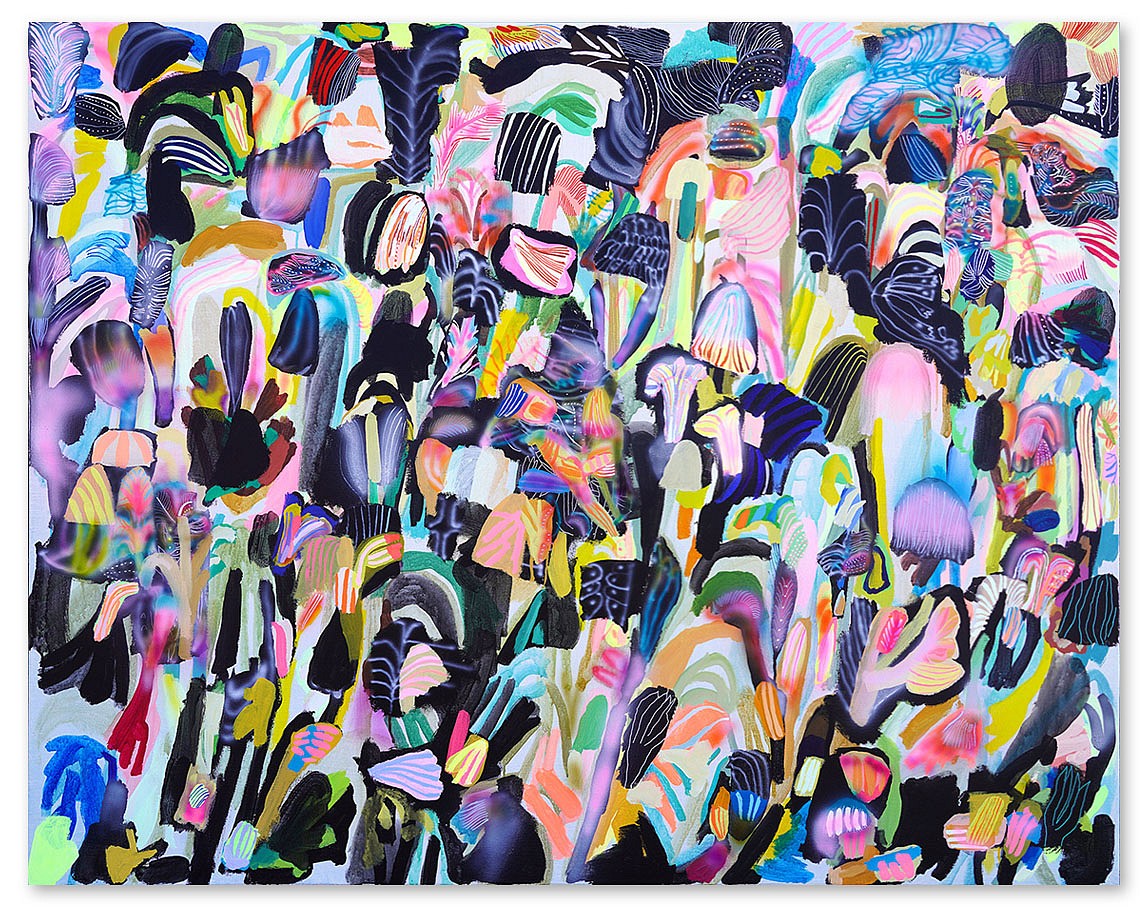 Sarah Giannobile, Night Garden
Acrylic and aerosol on canvas, 48 x 60 in.