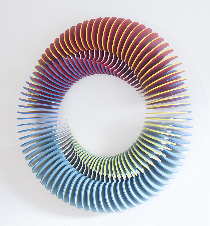 Anna Kruhelska, Constant Change 107
Hand painted wood, 43" round