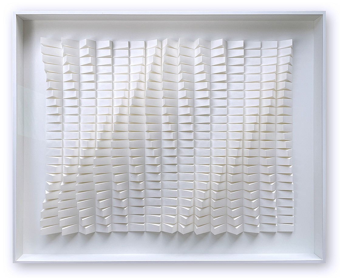 Anna Kruhelska, Untitled 226 (Sold)
Hand-folded archival paper, 40 x 50", (art may be oriented horizontally or vertically)
Framed with non-reflective glass