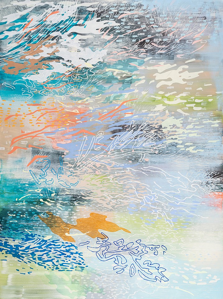 Laura Fayer, Earth Jewel
Acrylic & Japanese paper on canvas, 42 x 56 in.