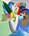 Emily Filler, Small Bouquet (turquoise flower)
Mixed media on canvas