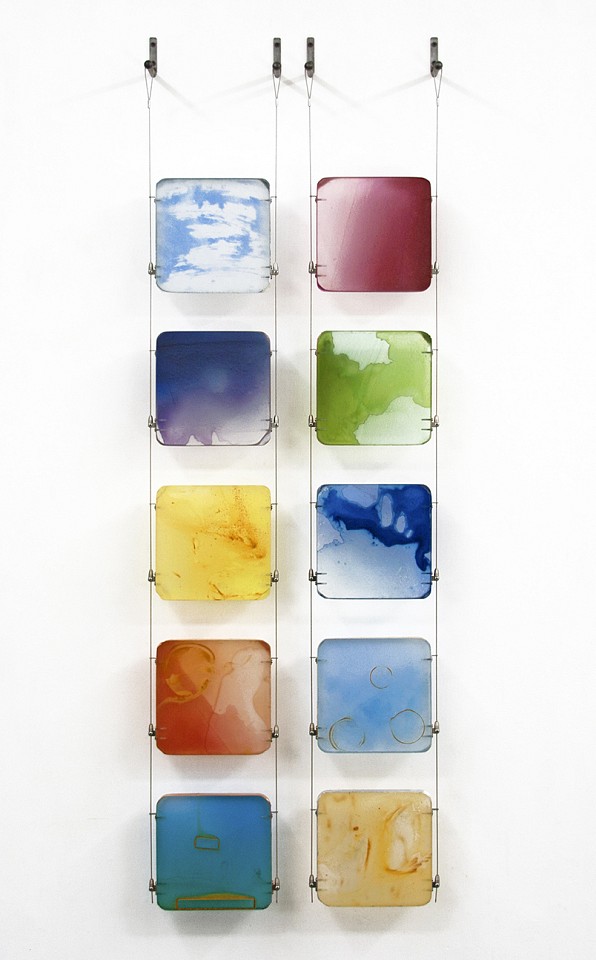 Carrie McGee, Between Two Waters (Sold)
Oxidized metal, acrylic & metal leaf on acrylic panel, 58 x 19 x 4 in.