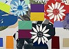 Emily Filler Vintage Bouquet red flower blue leaves detail