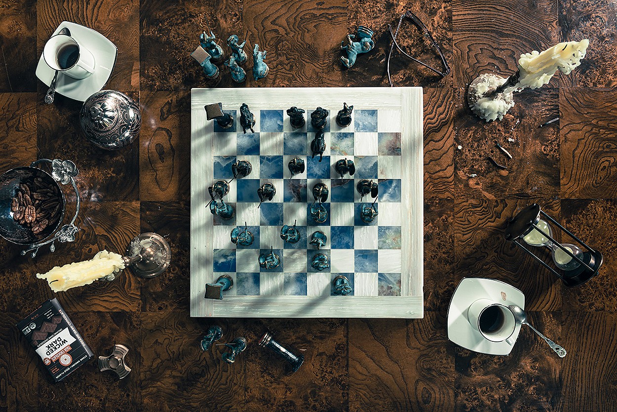 Christos Palios, Chess, Coffee and Chocolate
Archival pigment print on paper, edition offered in 4 sizes