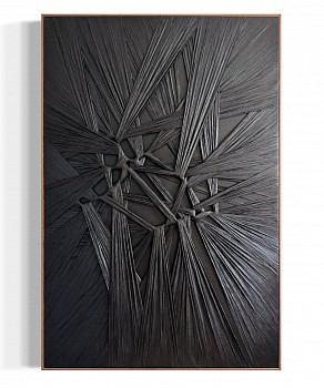 Niina Kratz - Black Tangled Heart 60 1/2 x 40 1/8 framed