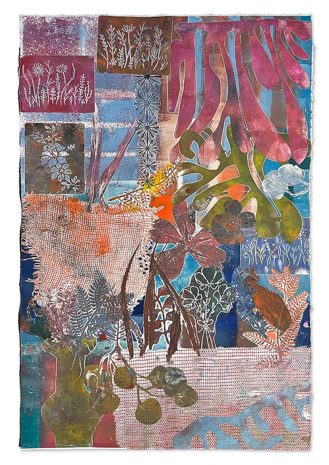 Irene Mamiye, Echo Presse Series 0103
Layered pigment transfer on paper, 40 x 25 in.