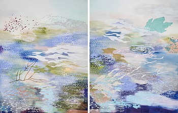 Laura Fayer -&nbsp;Birch Breeze (diptych) 62 x 96 in.